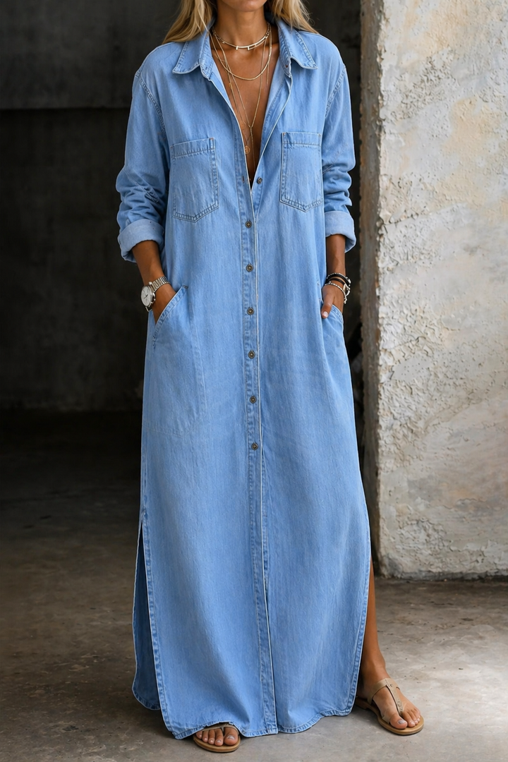 Saoirse | Denim Jumpsuit with Buttons