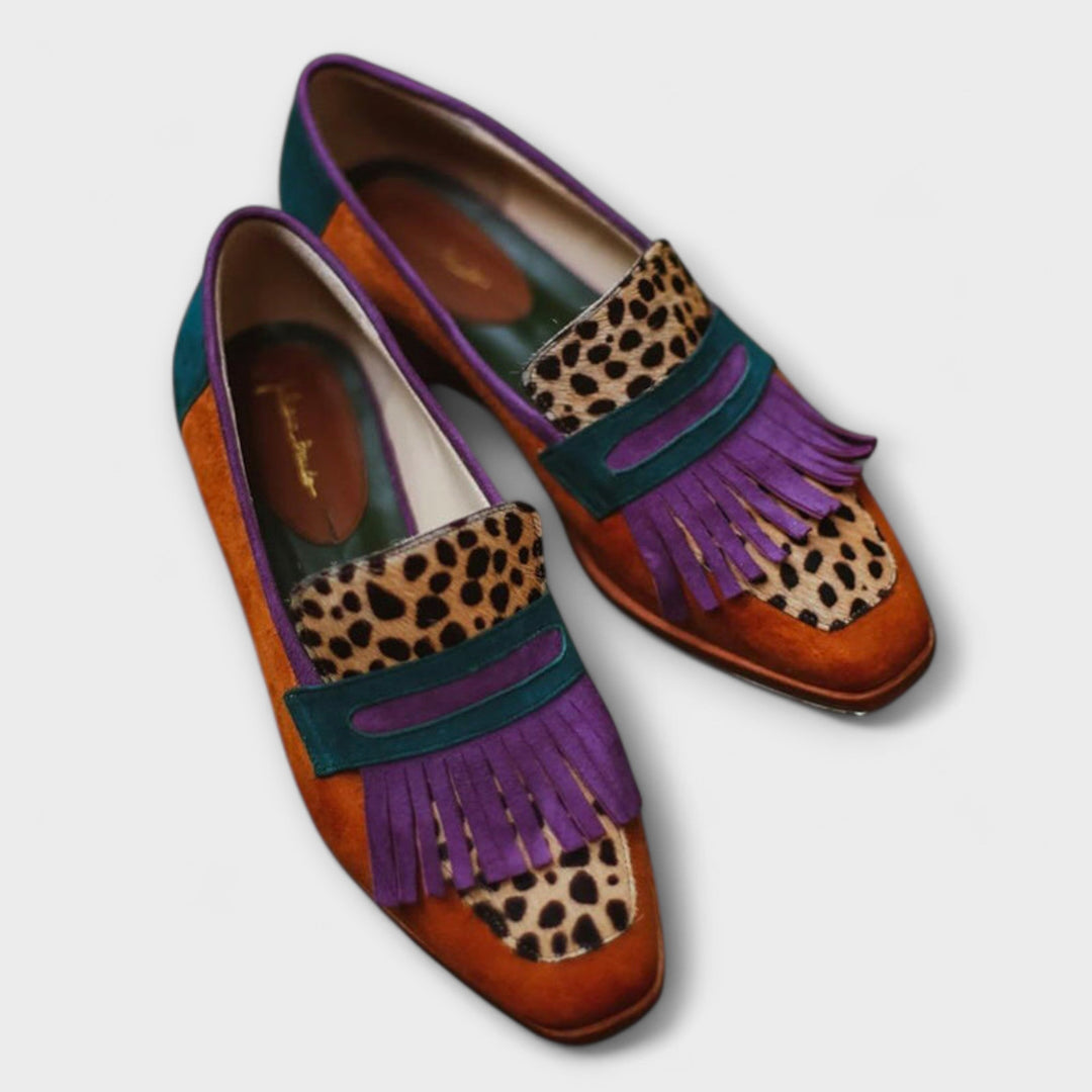 Órla - Brown Leopard Print Loafers