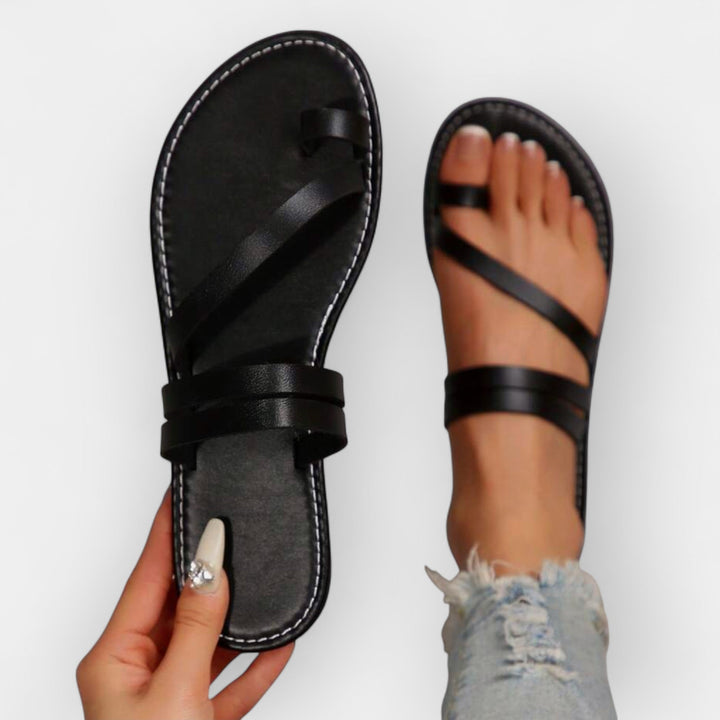 Flat braided sandals