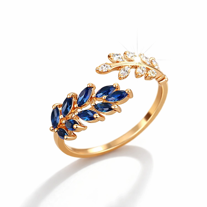 Órla – Rose Gold Ring with Blue Stone in the Center
