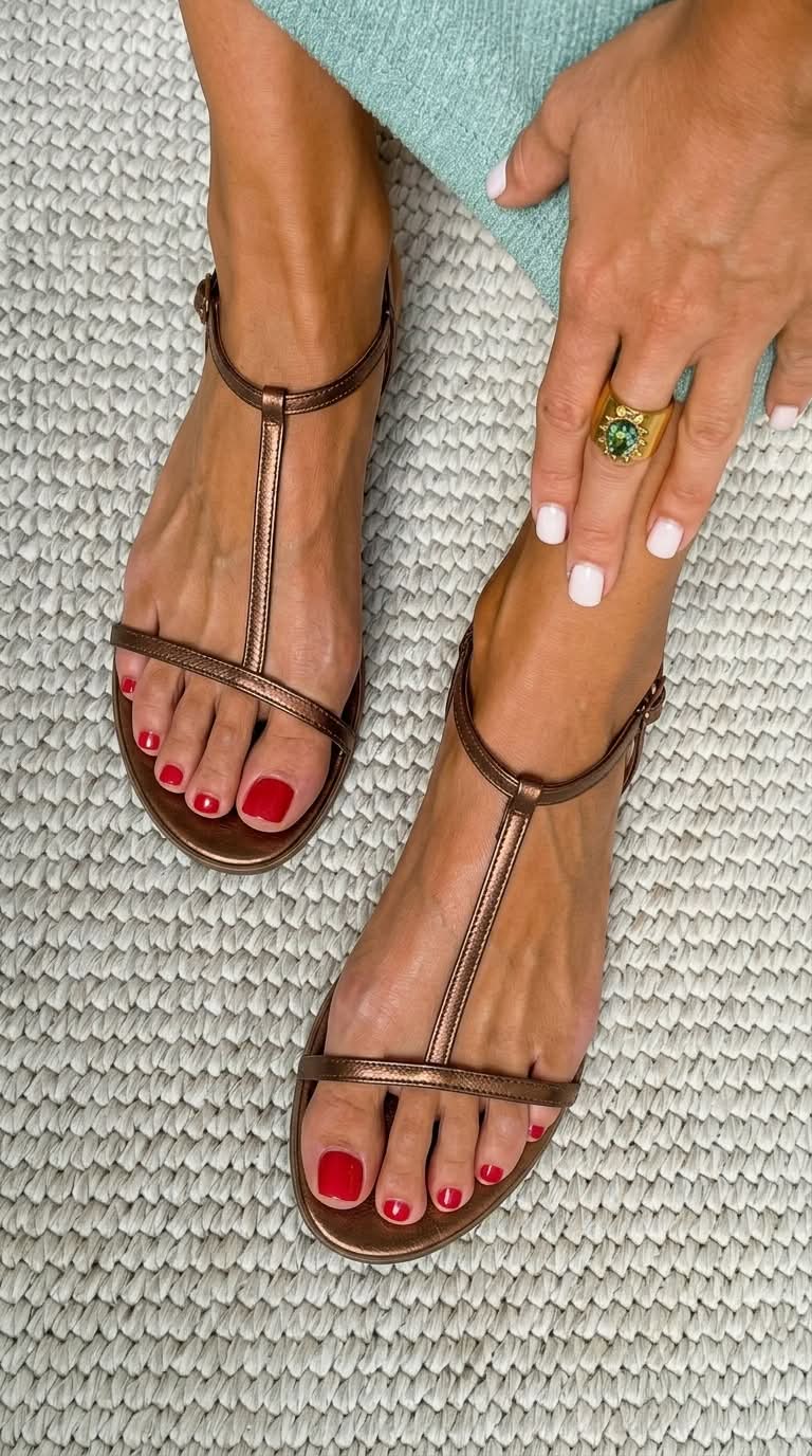Rosa | Golden spring sandals