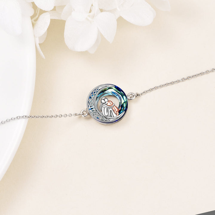 Adjustable Bracelet with Dog Pendant in 925 Silver
