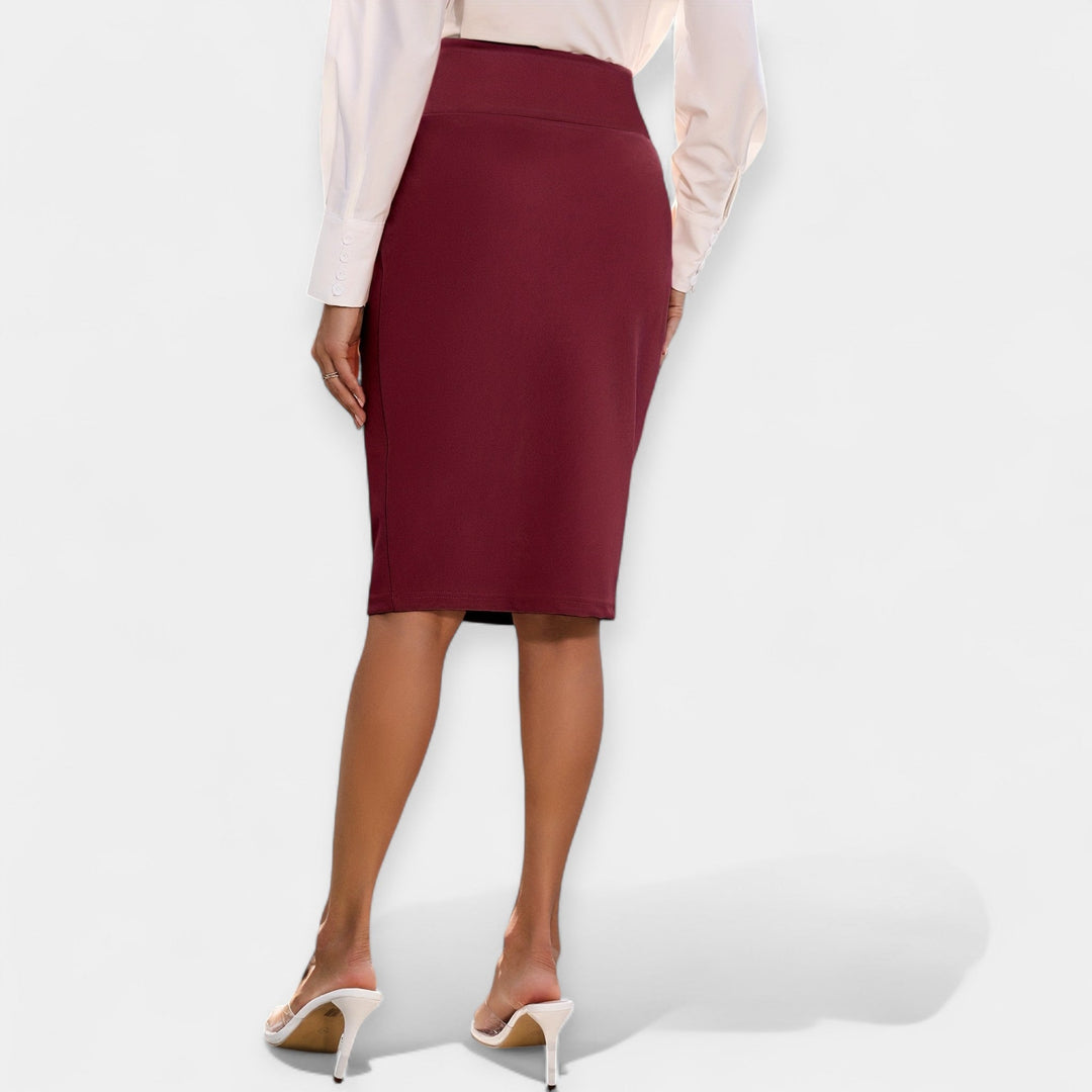 Casual High-Waisted Midi Skirt