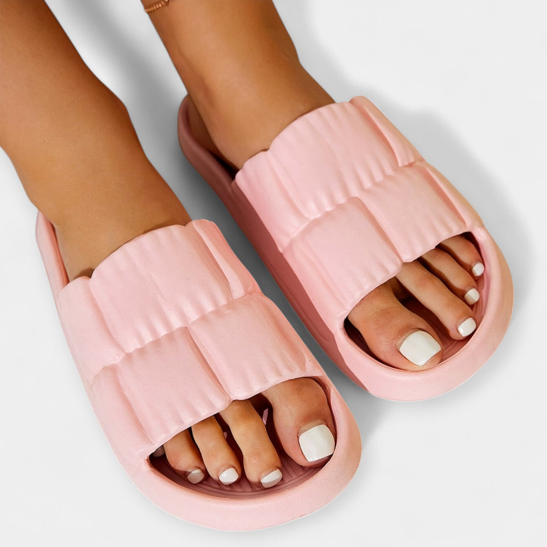 Light-colored plain sandals