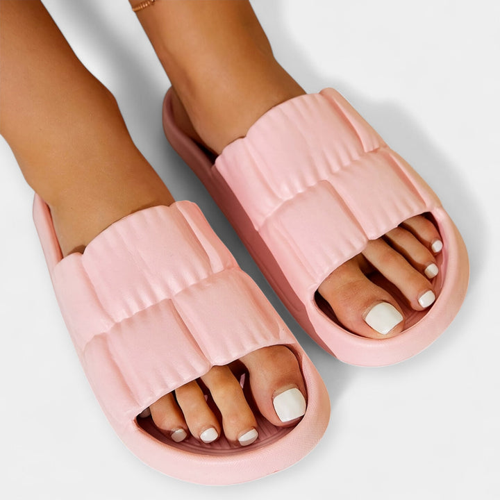 Light-colored plain sandals