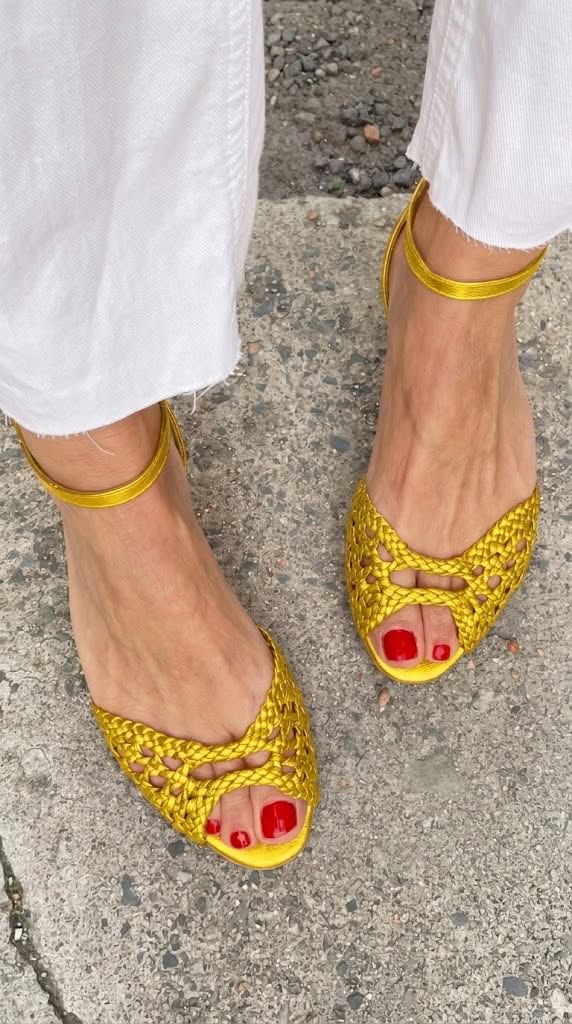 Isolde | Golden Braided Sandals