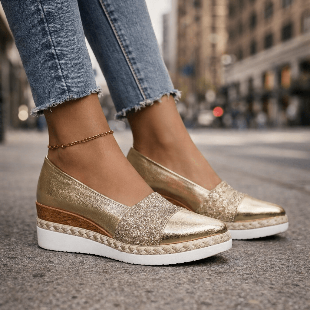 Róisín - Sandals with a Shiny Heel