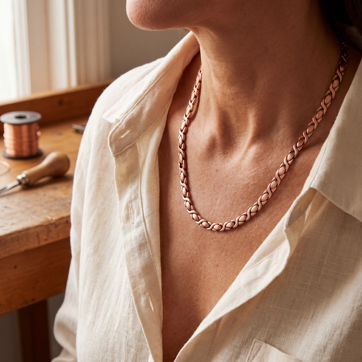 Copper necklace with cedar wood Alorin