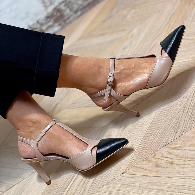 Sorcha - Two-Tone Pumps with Strap