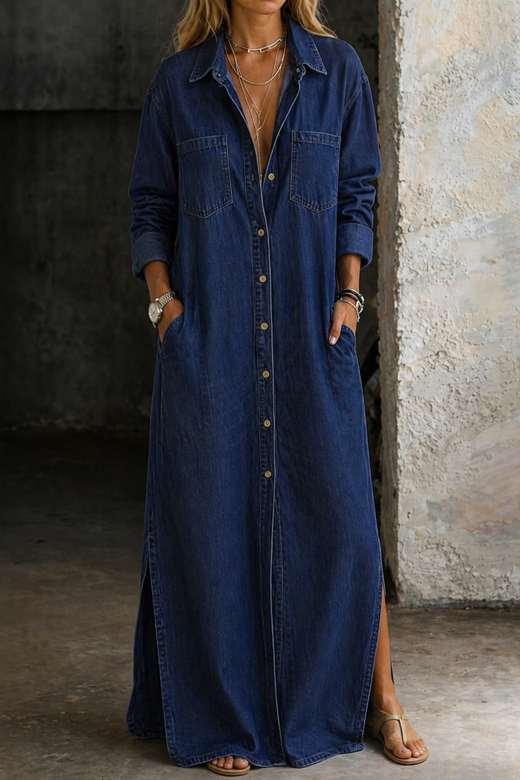 Saoirse | Denim Jumpsuit with Buttons