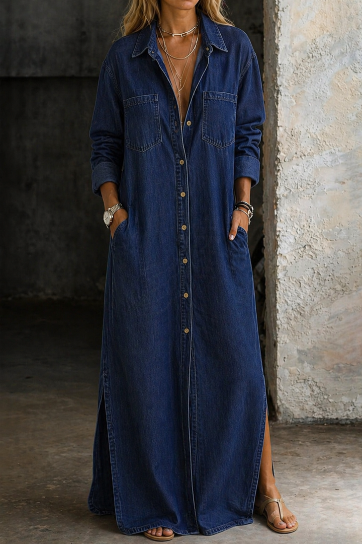 Saoirse | Denim Jumpsuit with Buttons