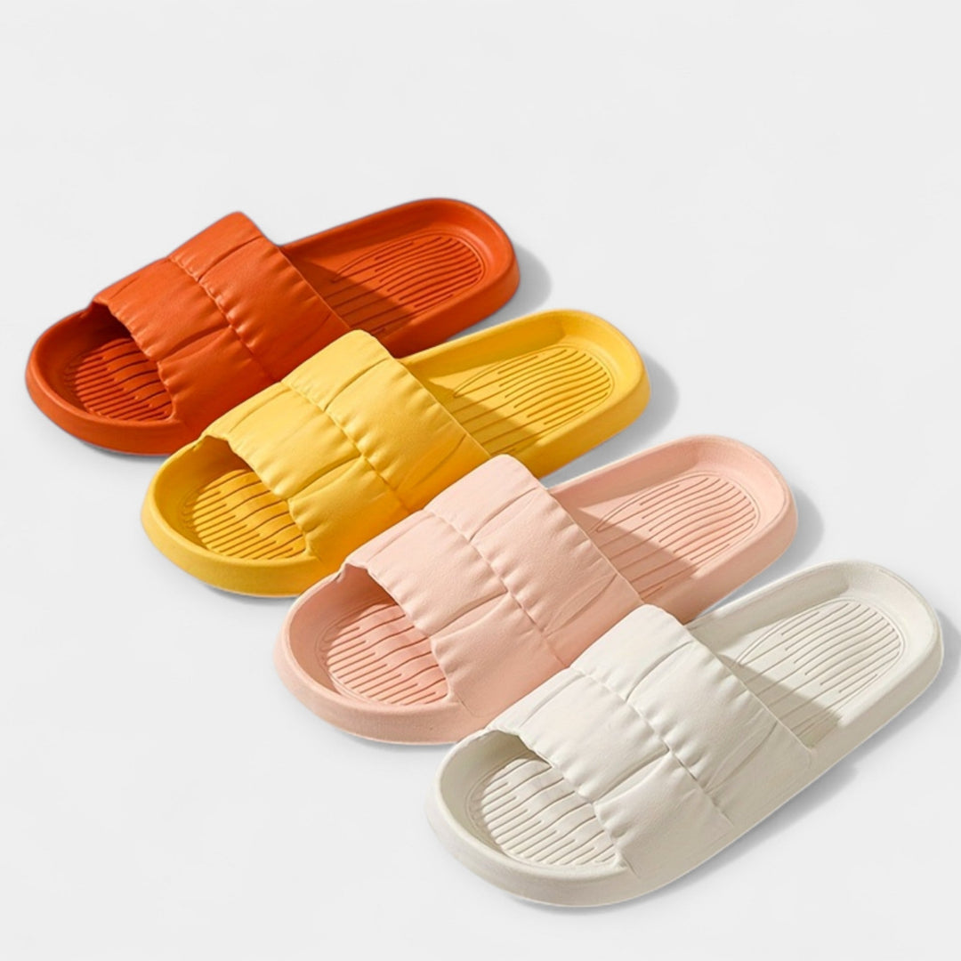 Light-colored plain sandals