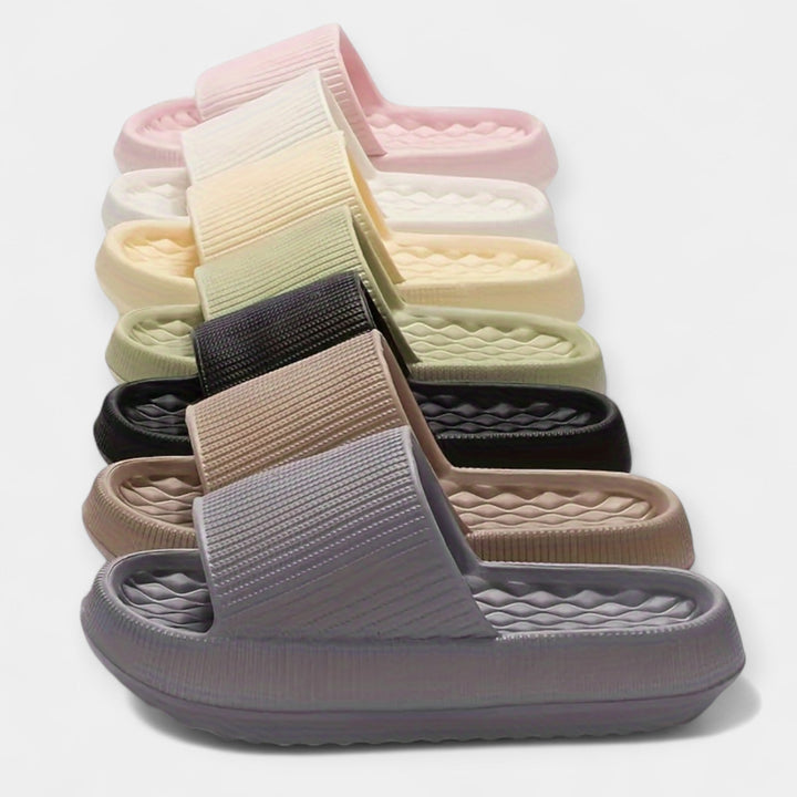 Slip-on summer sandals with a chunky sole