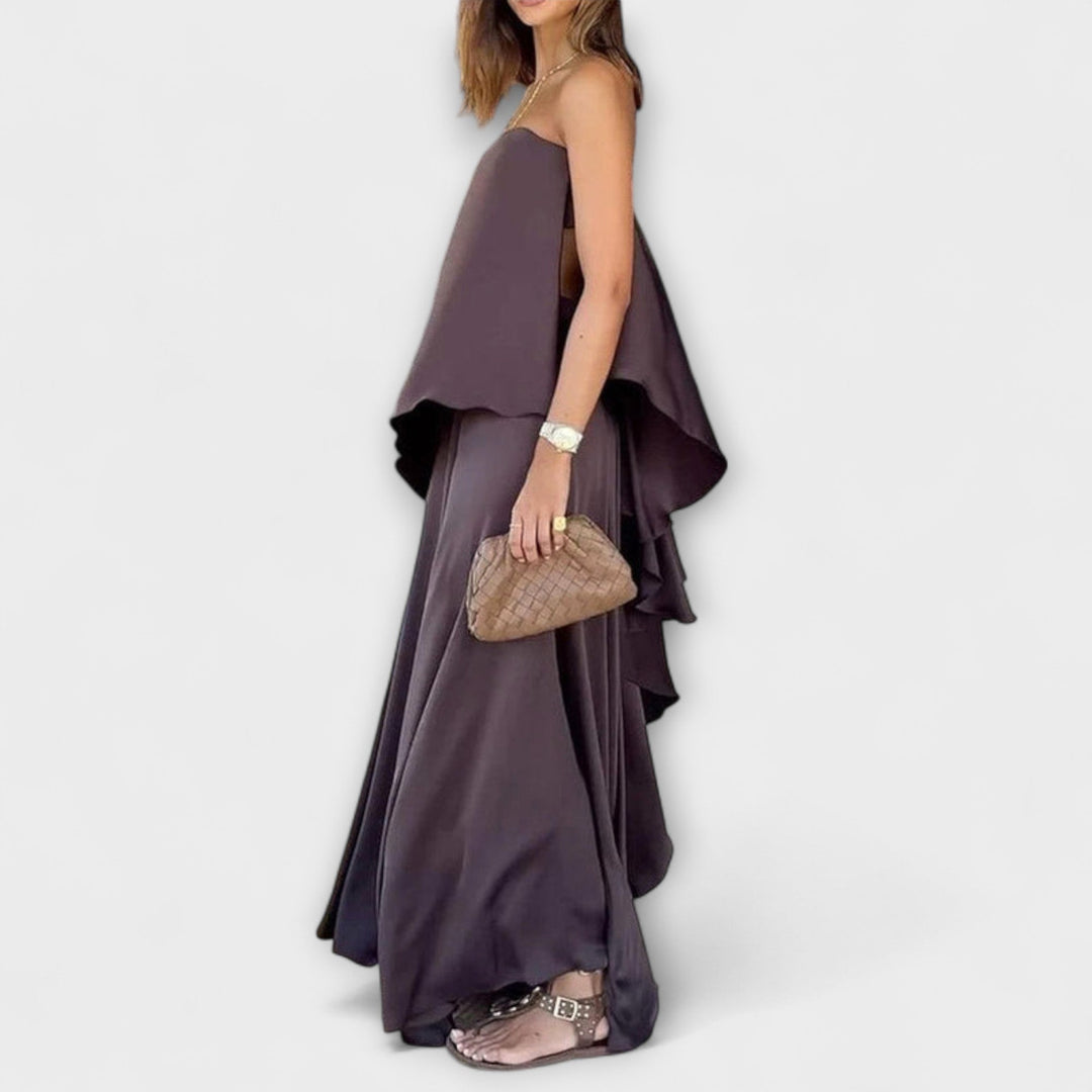 Rikke – Elegant Strapless Top and Skirt