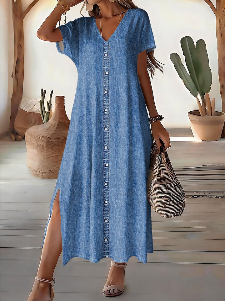 Aisling™ | Retro Denim Dress