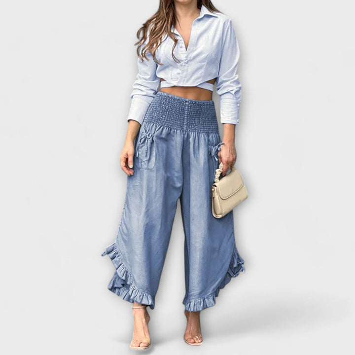 Sofie - Relaxed Linen Trousers with Modern Pleats