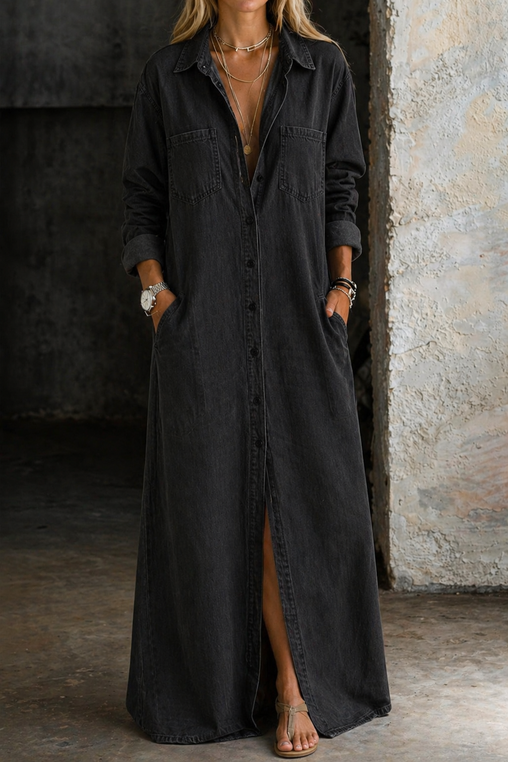Saoirse | Denim Jumpsuit with Buttons