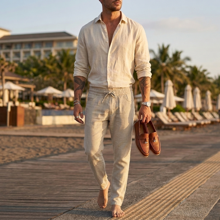 Seán - Wide Linen Trousers