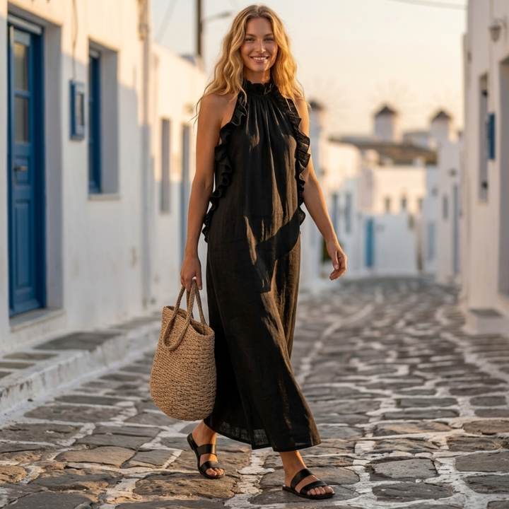 Mette - Bohemian maxi dress with ruffles