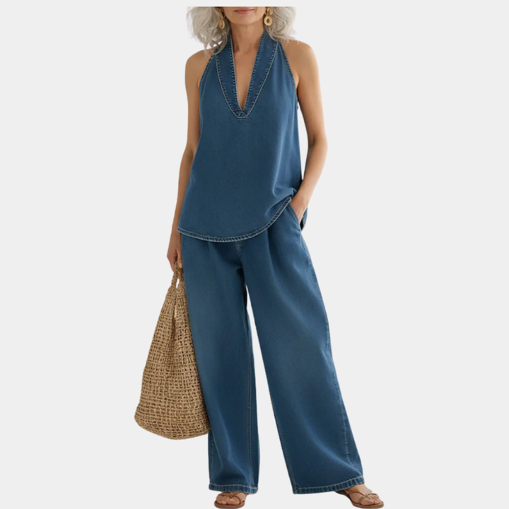 Sadhbh™ | Vintage Two-Piece Denim Set