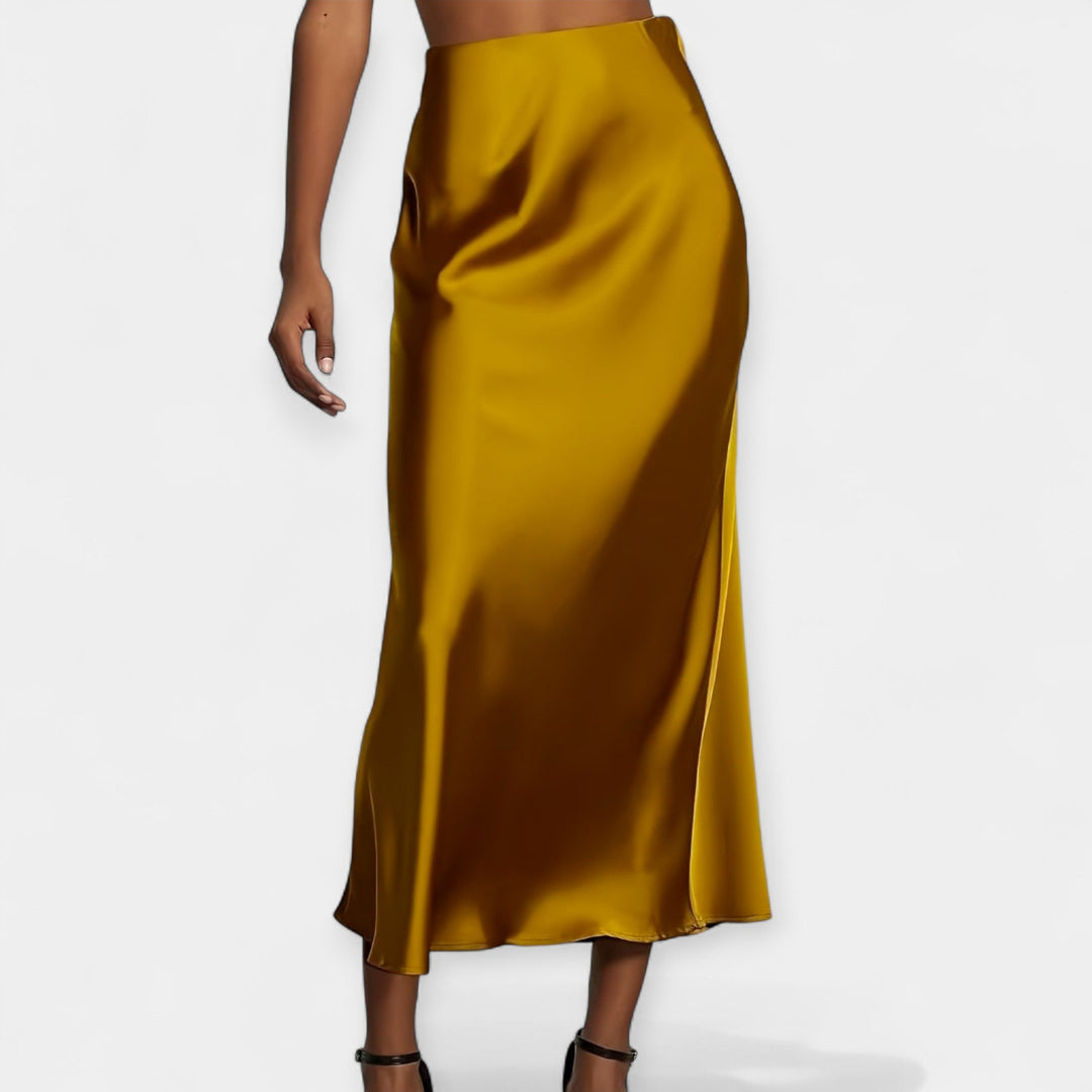 Luxurious High-Waisted Midi Skirt