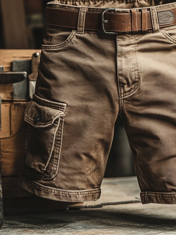 Liam - Retro Cargo Shorts with Multiple Pockets