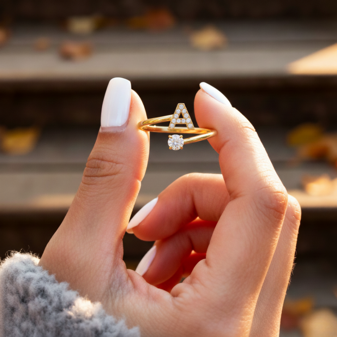 Camille - Adjustable ring with initials