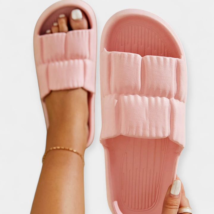 Light-colored plain sandals