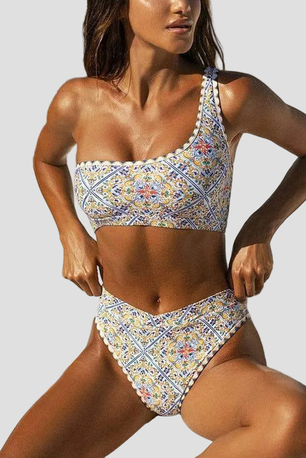 Saoirse - One-Shoulder Printed Bikini