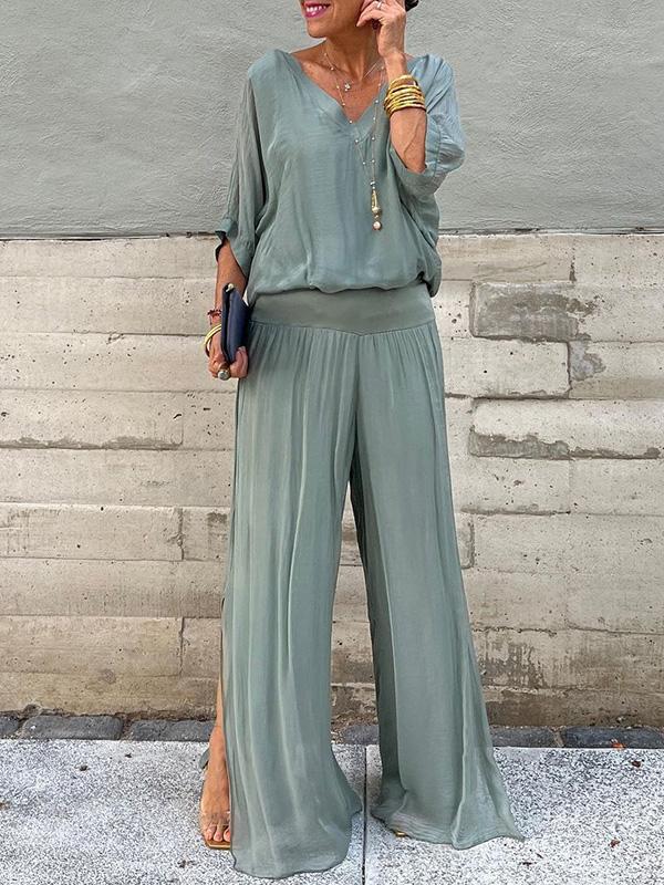 ESTRID – TWO-PIECE SET WITH ELEGANT CHIFFON TROUSERS