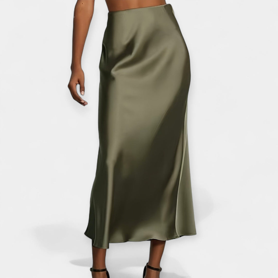 Luxurious High-Waisted Midi Skirt