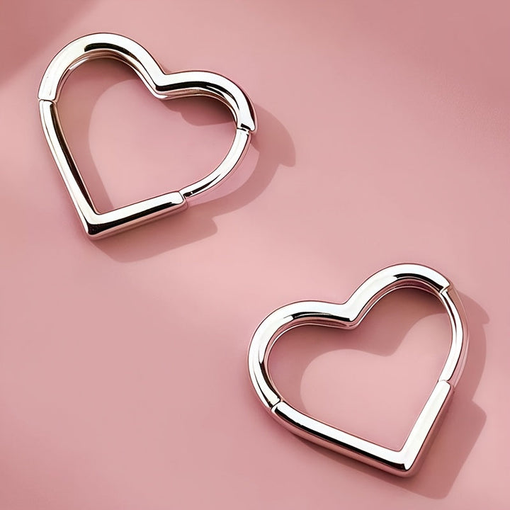 Heart-Shaped Earrings in Gold-Plated Stainless Steel