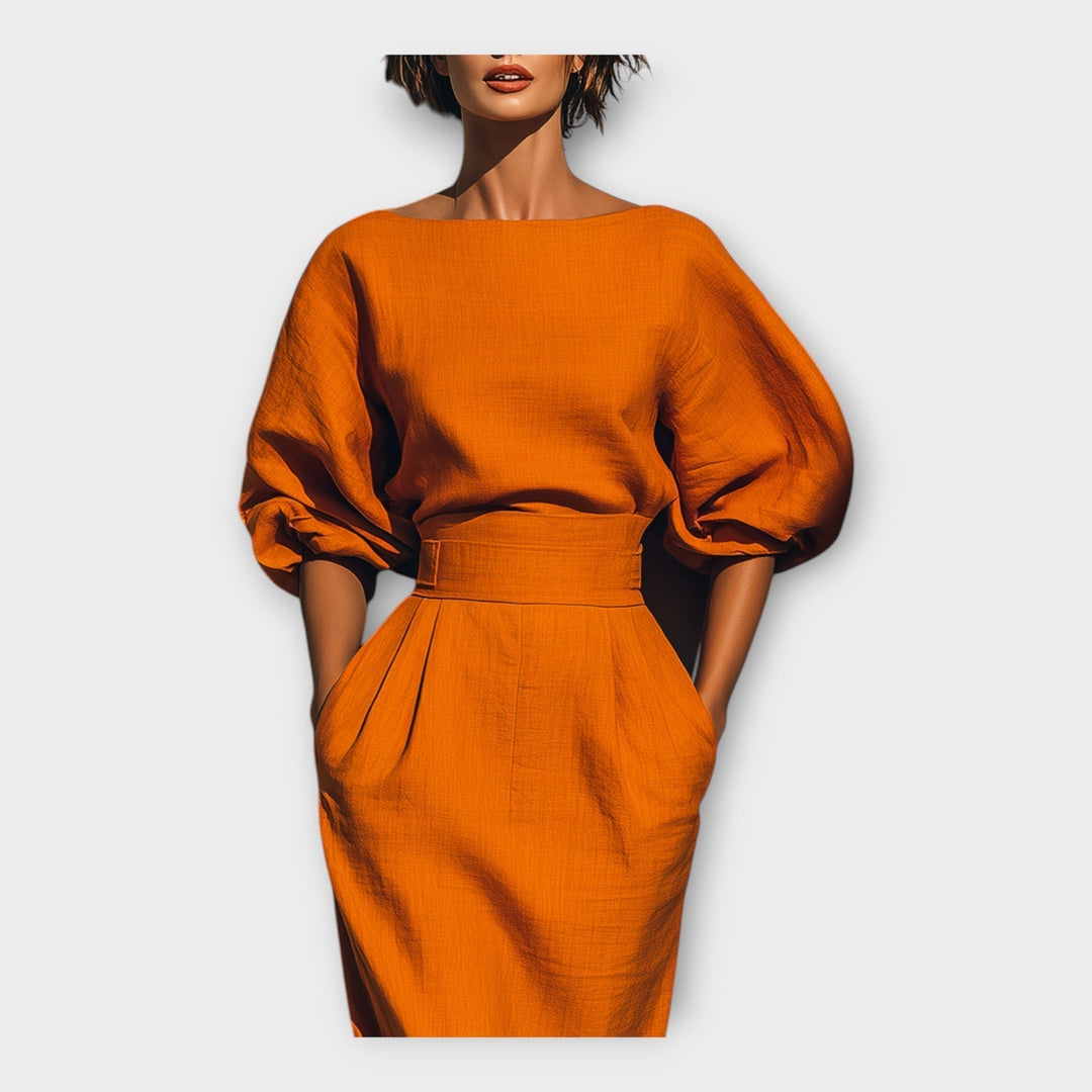 Elegant dress with refined design and minimalist aesthetic