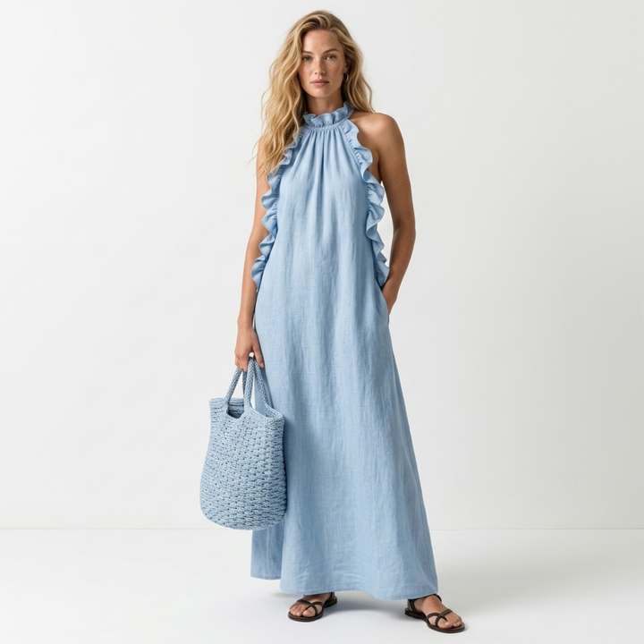 Mette - Bohemian maxi dress with ruffles