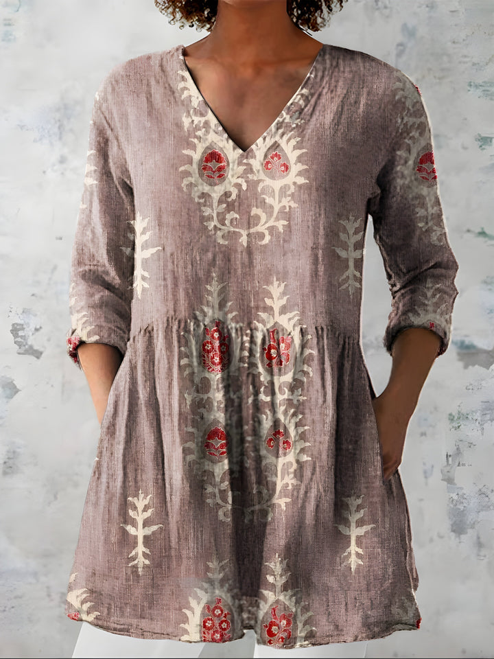 Aoife | Long Blouse with V-Neck
