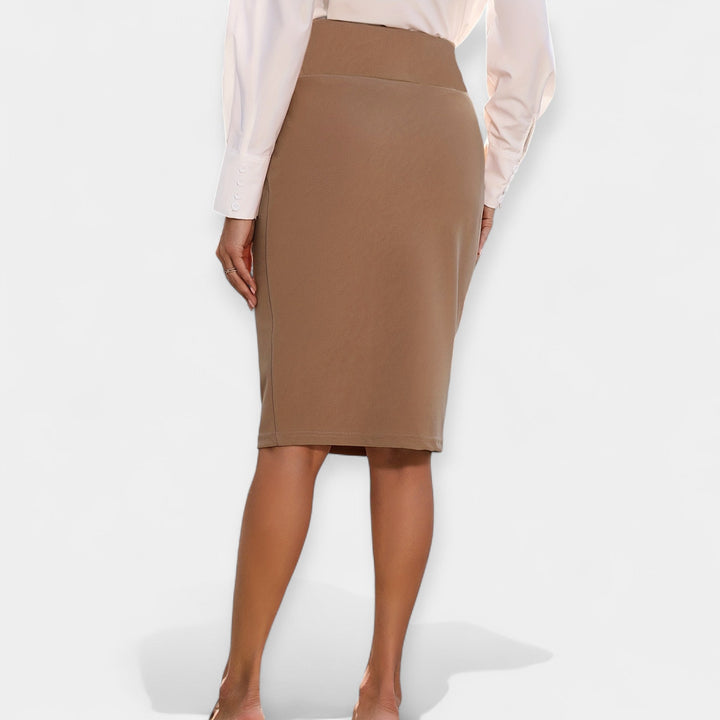 Casual High-Waisted Midi Skirt