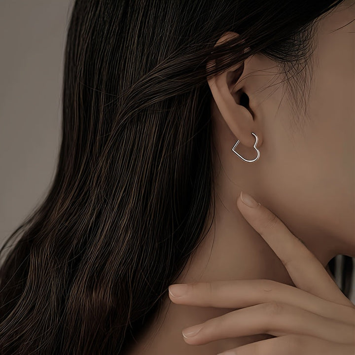 Heart-Shaped Earrings in Gold-Plated Stainless Steel