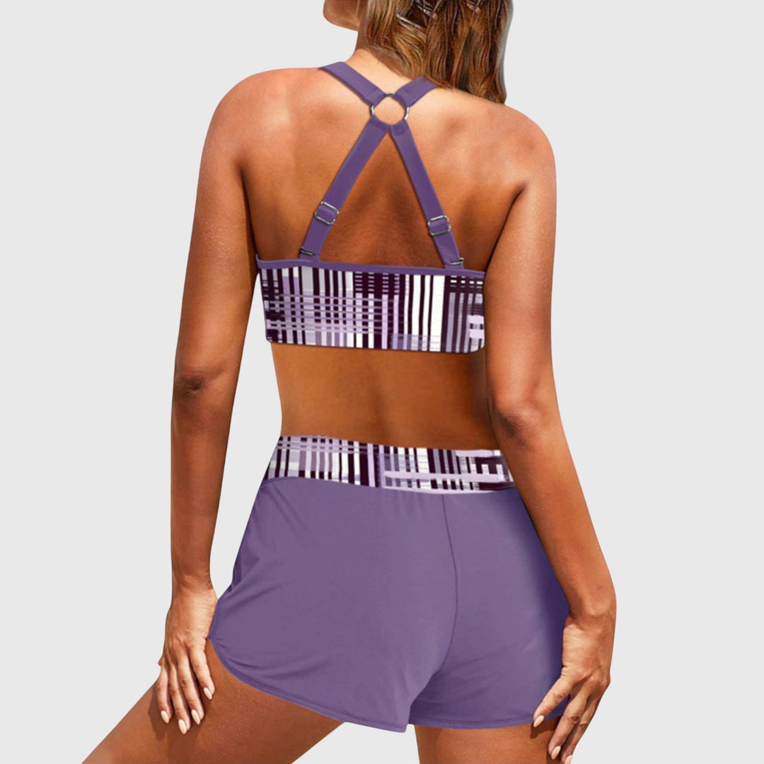 Jette - Striped high-waisted bikini