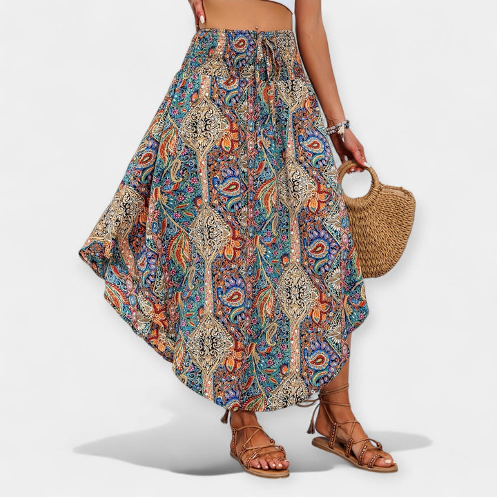 Floral High-Waisted Midi Skirt
