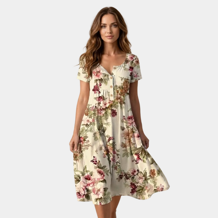 Saoirse - Vintage Dress with Floral Print