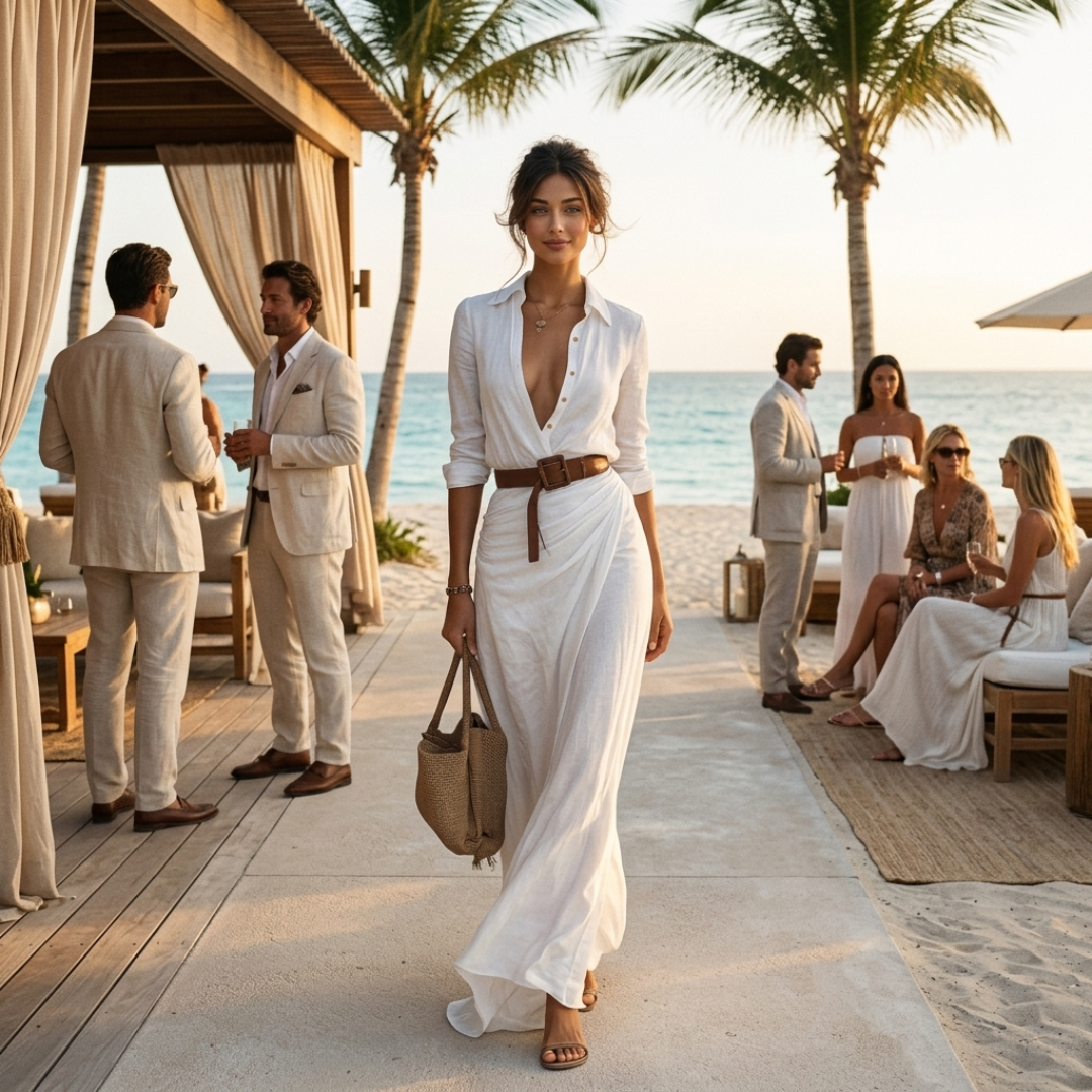 Ludmilla - Long maxi dress with a folded collar and long sleeves