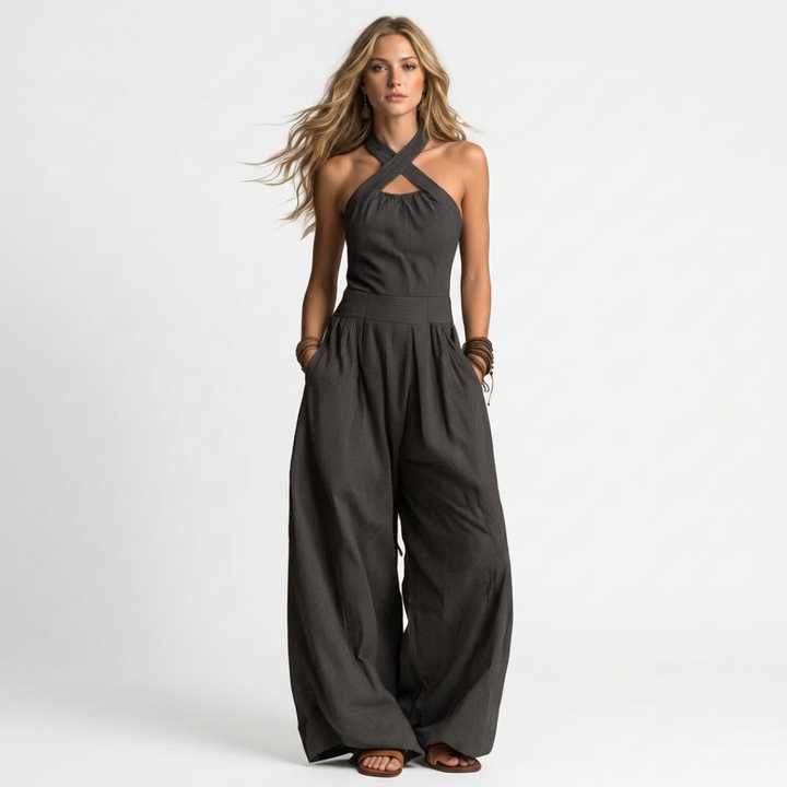 Aisling - Jumpsuit with Crossover Cut-Out