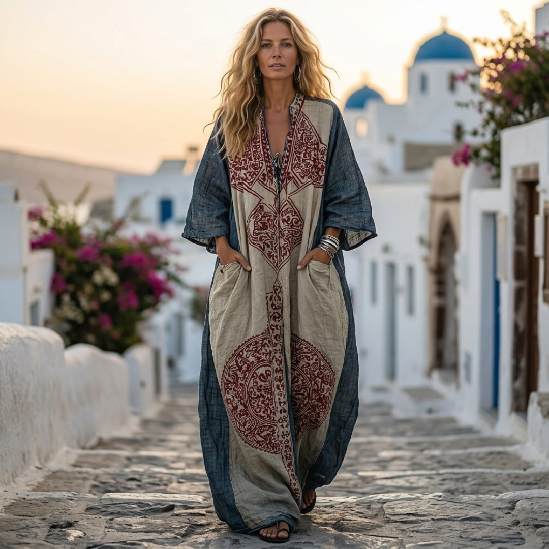 Freja - Jumpsuit with Vintage Print