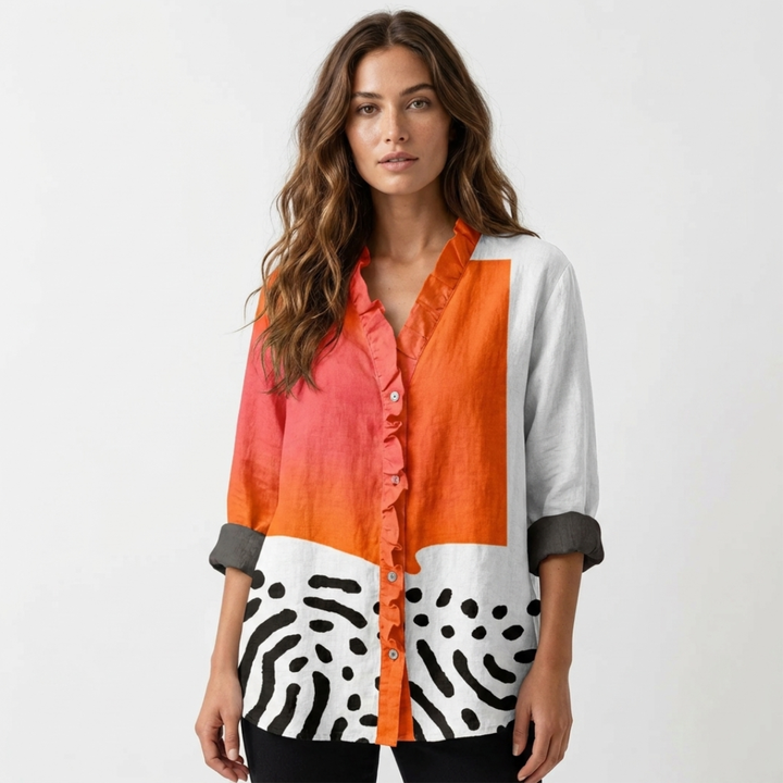 Niamh - Elegant Linen Summer Blouse