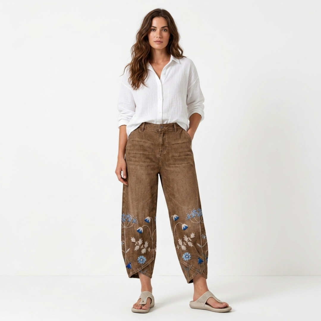 Felicia - Relaxed pants with embroidery