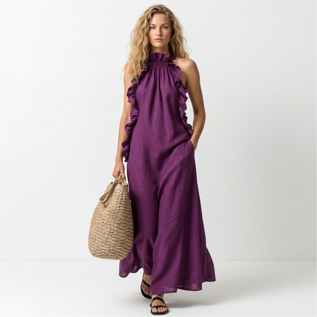 Mette - Bohemian maxi dress with ruffles
