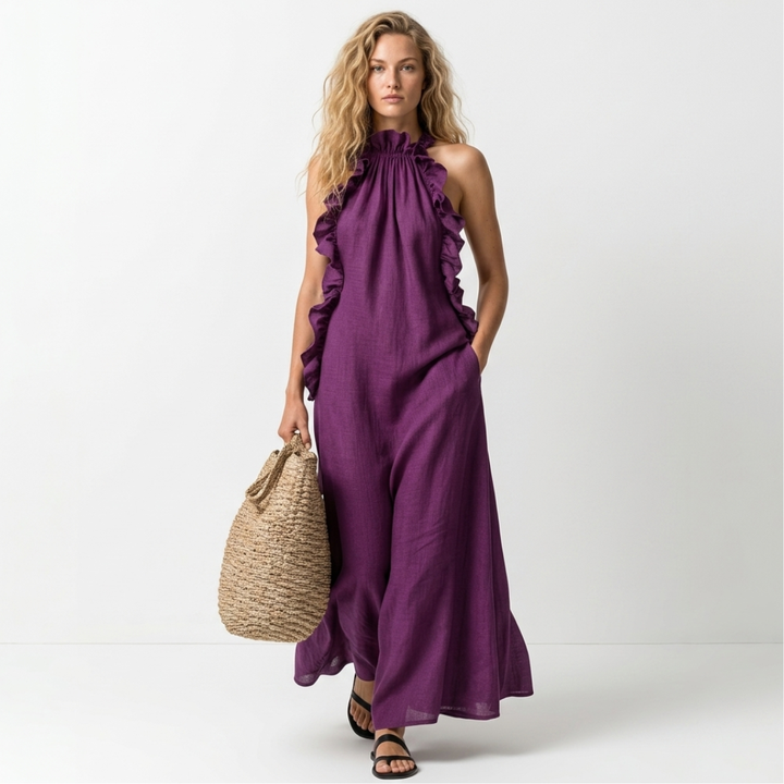 Mette - Bohemian maxi dress with ruffles