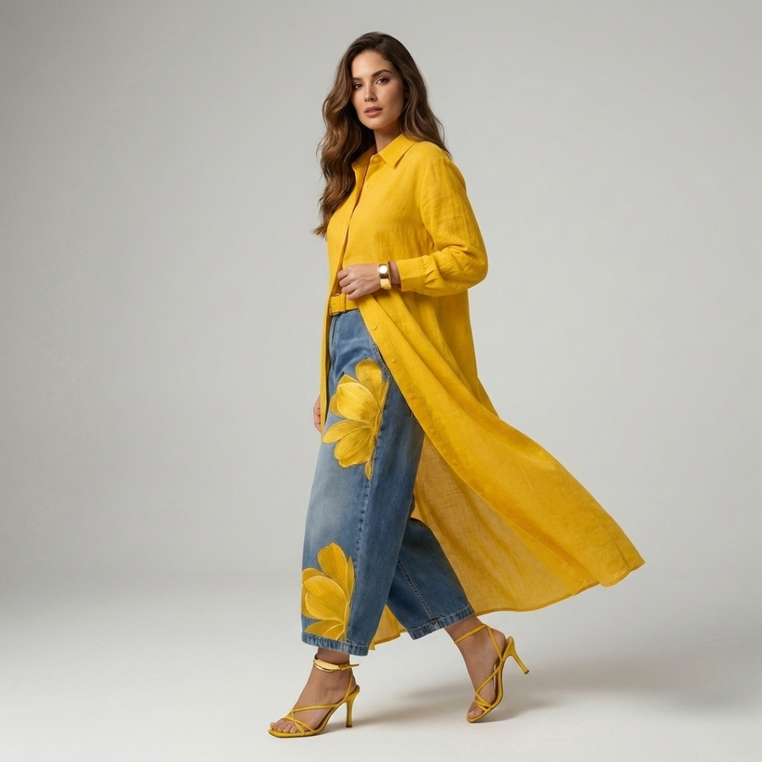 Carina - Set with trousers and long-sleeved shirt