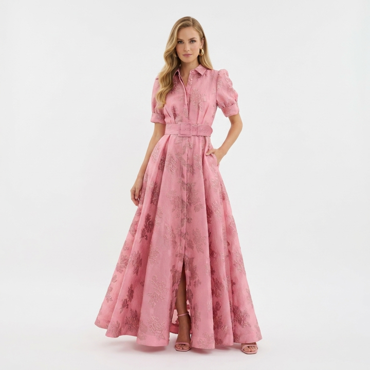 Elise - Puff sleeve dress with short sleeves
