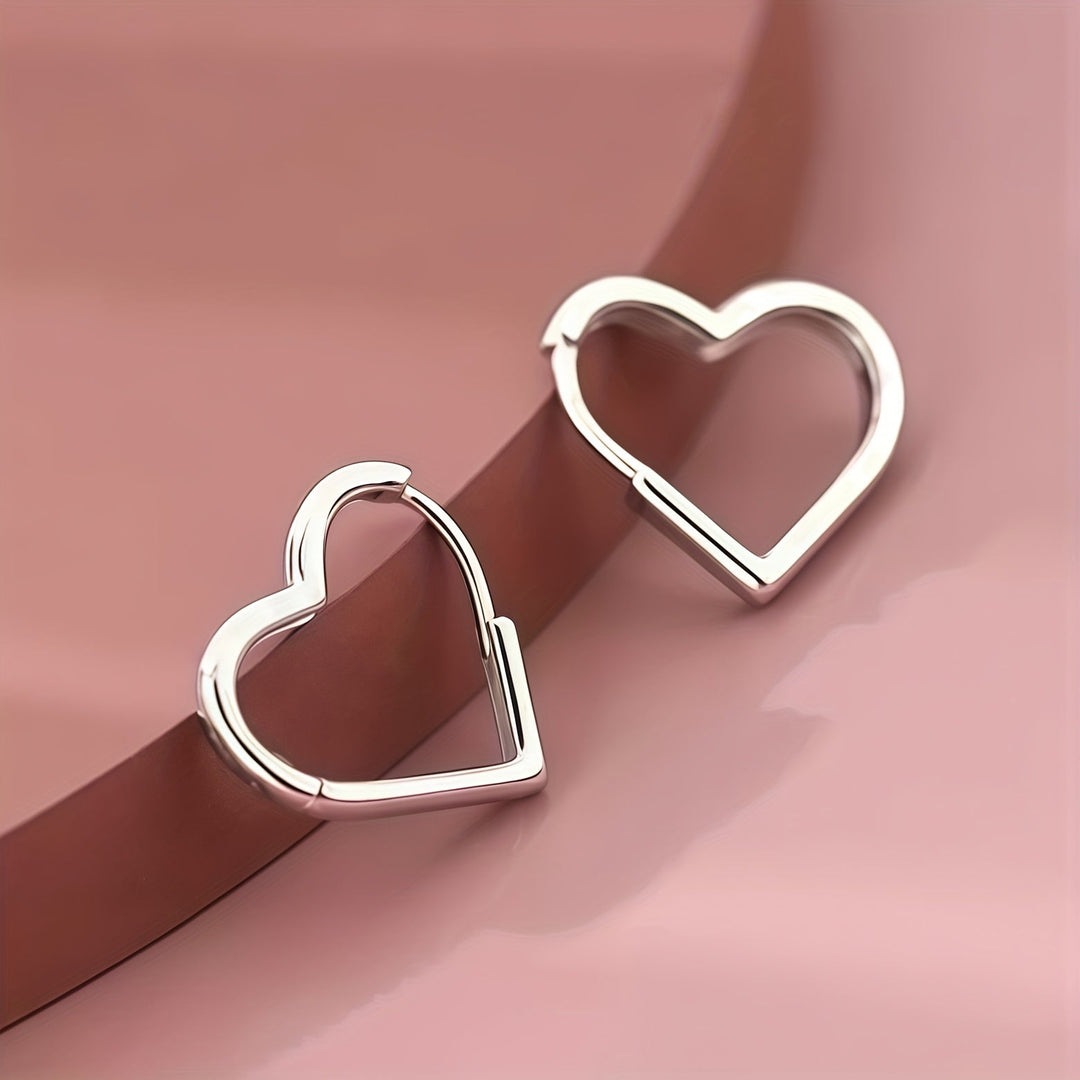 Heart-Shaped Earrings in Gold-Plated Stainless Steel